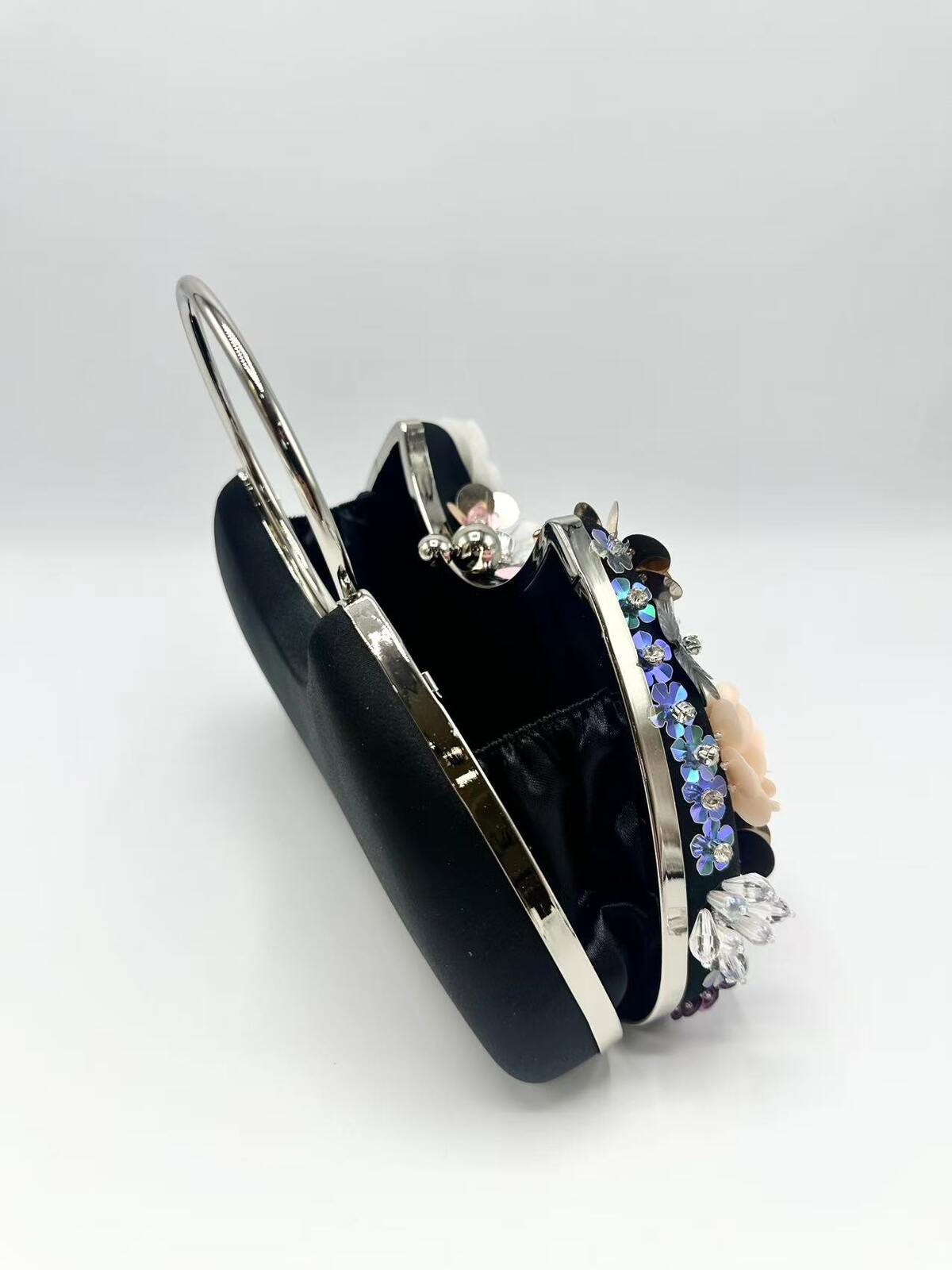 Flora Flower Clutch (Black)