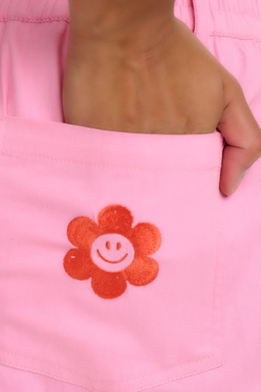 Lorrie Shorts (Pink/Smiley Flower Pocket)