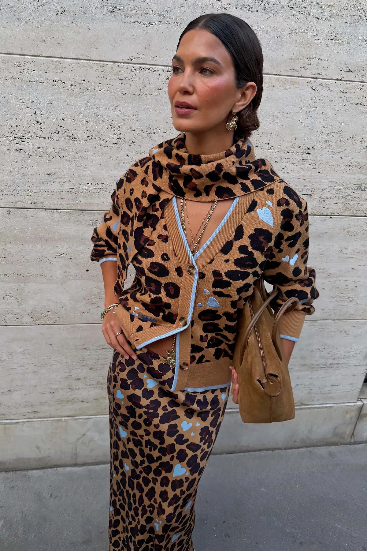 Heart Cardigan (Leopard)