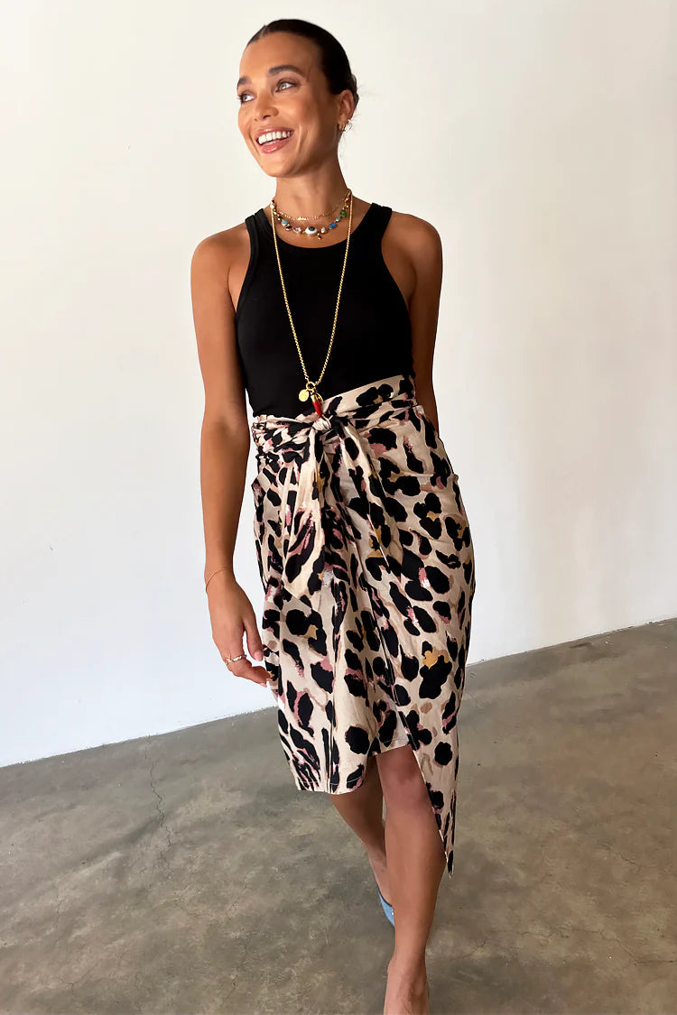 Jaspre Wrap Skirt (Leopard)