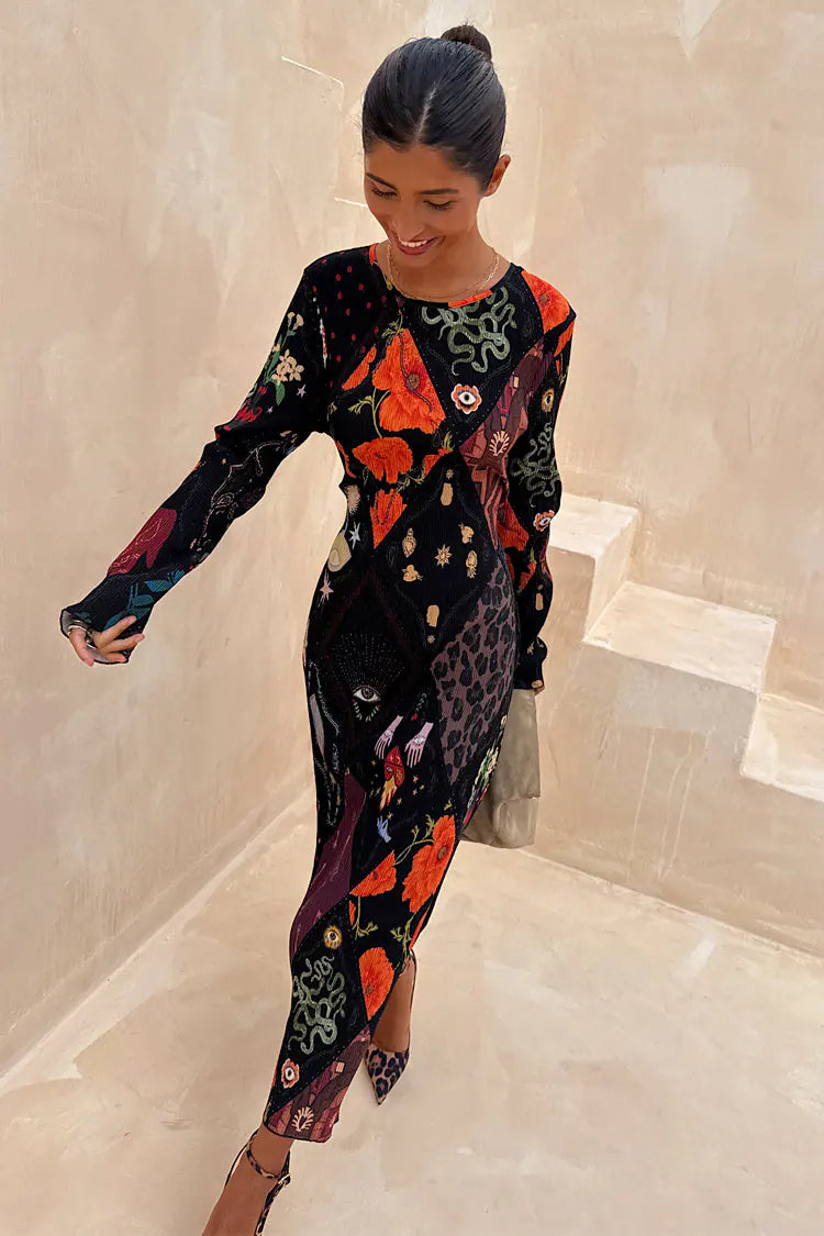 Night Garden Gaia Plisse Dress (Multi)