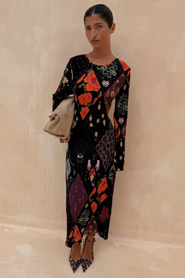 Night Garden Gaia Plisse Dress (Multi)