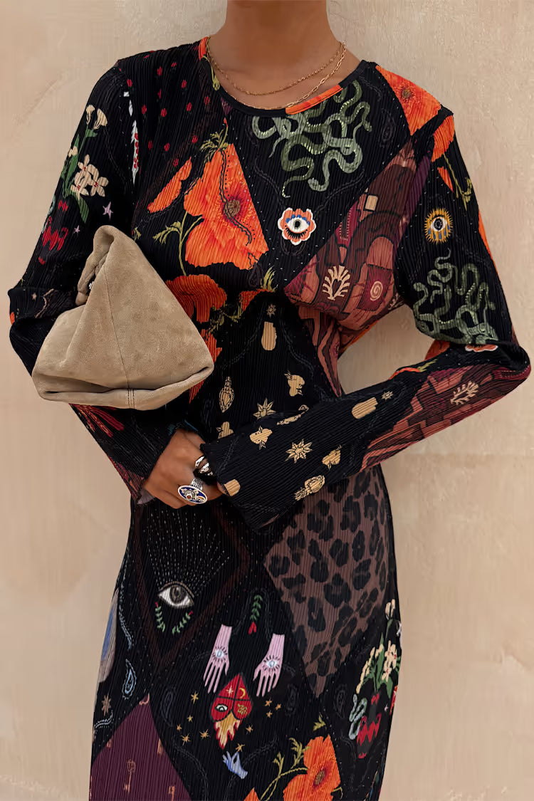 Night Garden Gaia Plisse Dress (Multi)