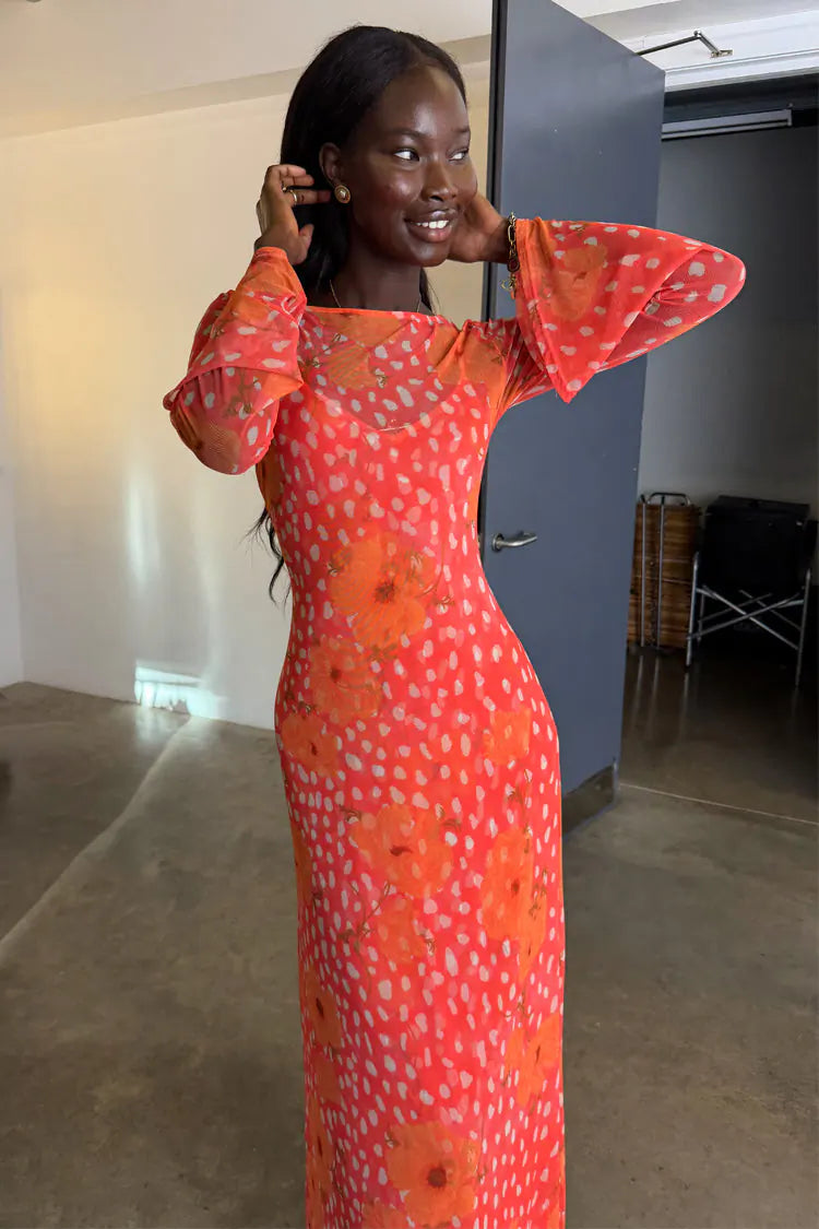 Aria Dress (Coral Poppy)