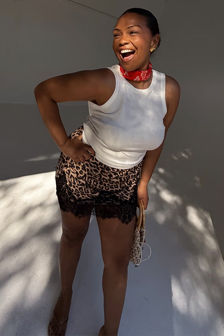 Maeva Mini Skirt (Leopard Lace)