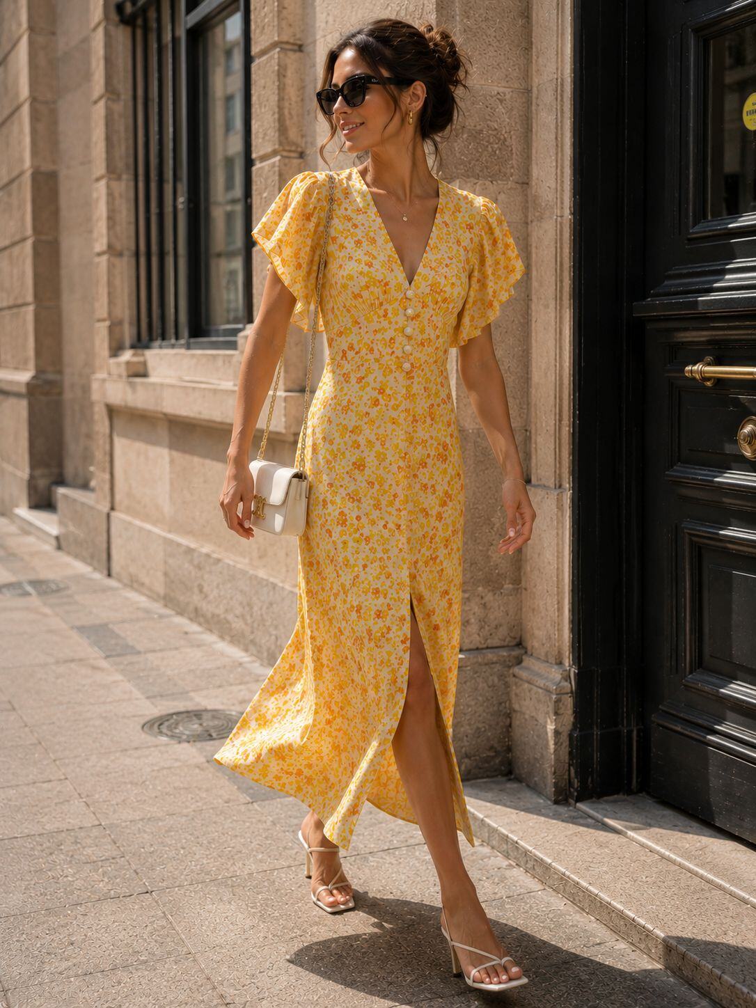 Colette Midi Dress (Yellow)