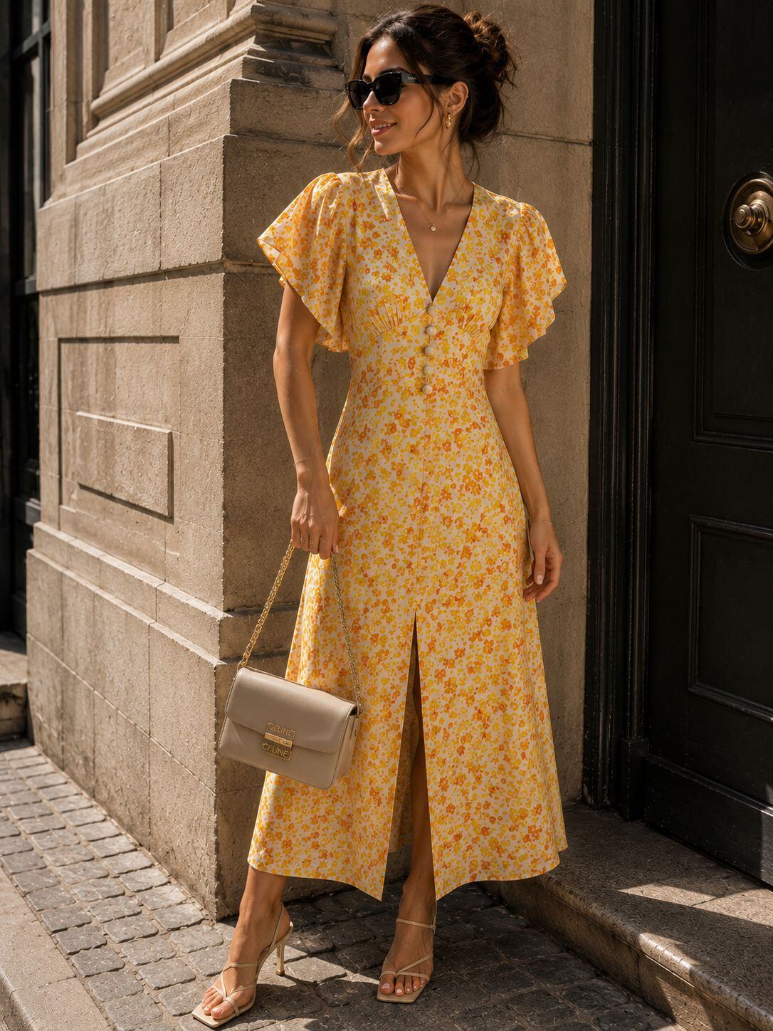 Colette Midi Dress (Yellow)
