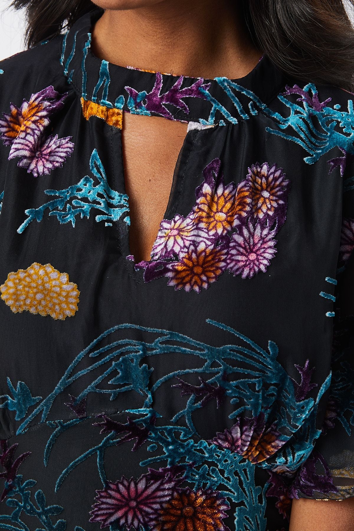 FILY VELVET SHORT DRESS (PINK FLORAL)