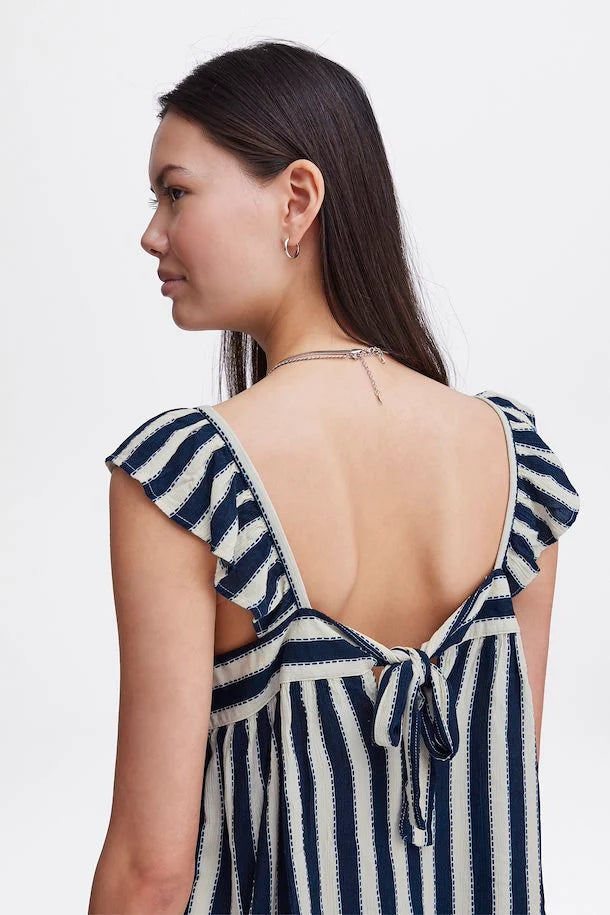 Marrakech Square Neck Top (Total Eclipse Stripe)