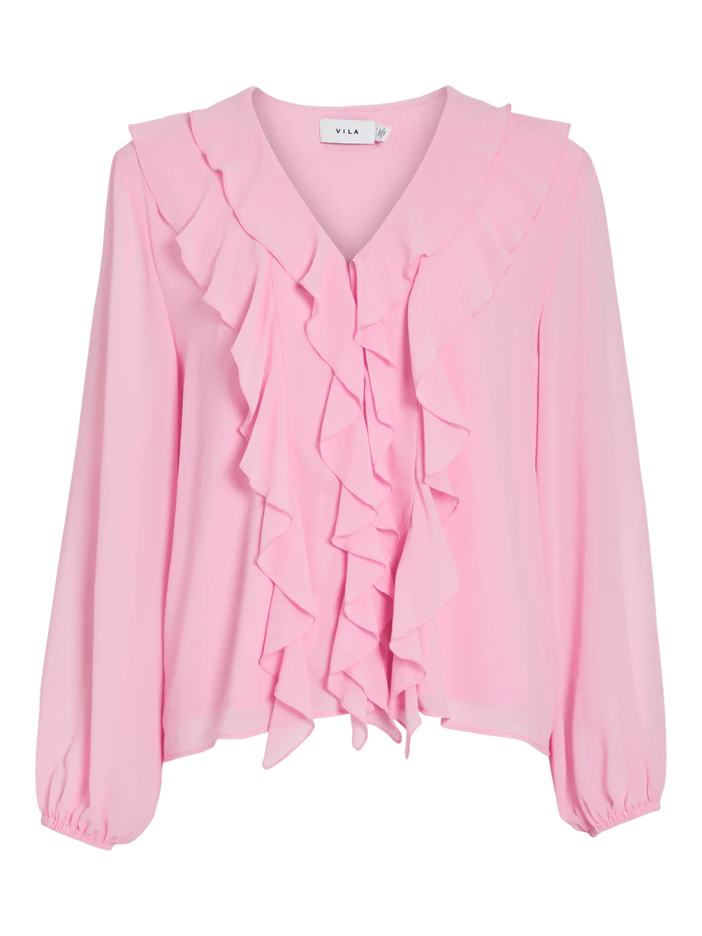 Diane Frill V-Neck Top (Bonbon)