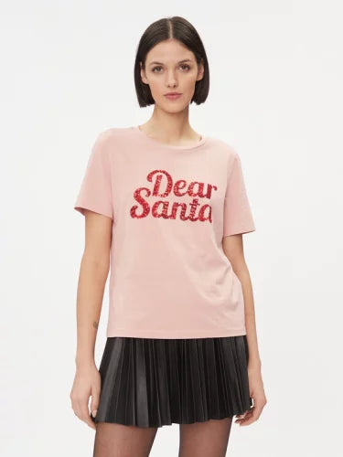 Dear Santa Christmas T-Shirt (Misty Rose)