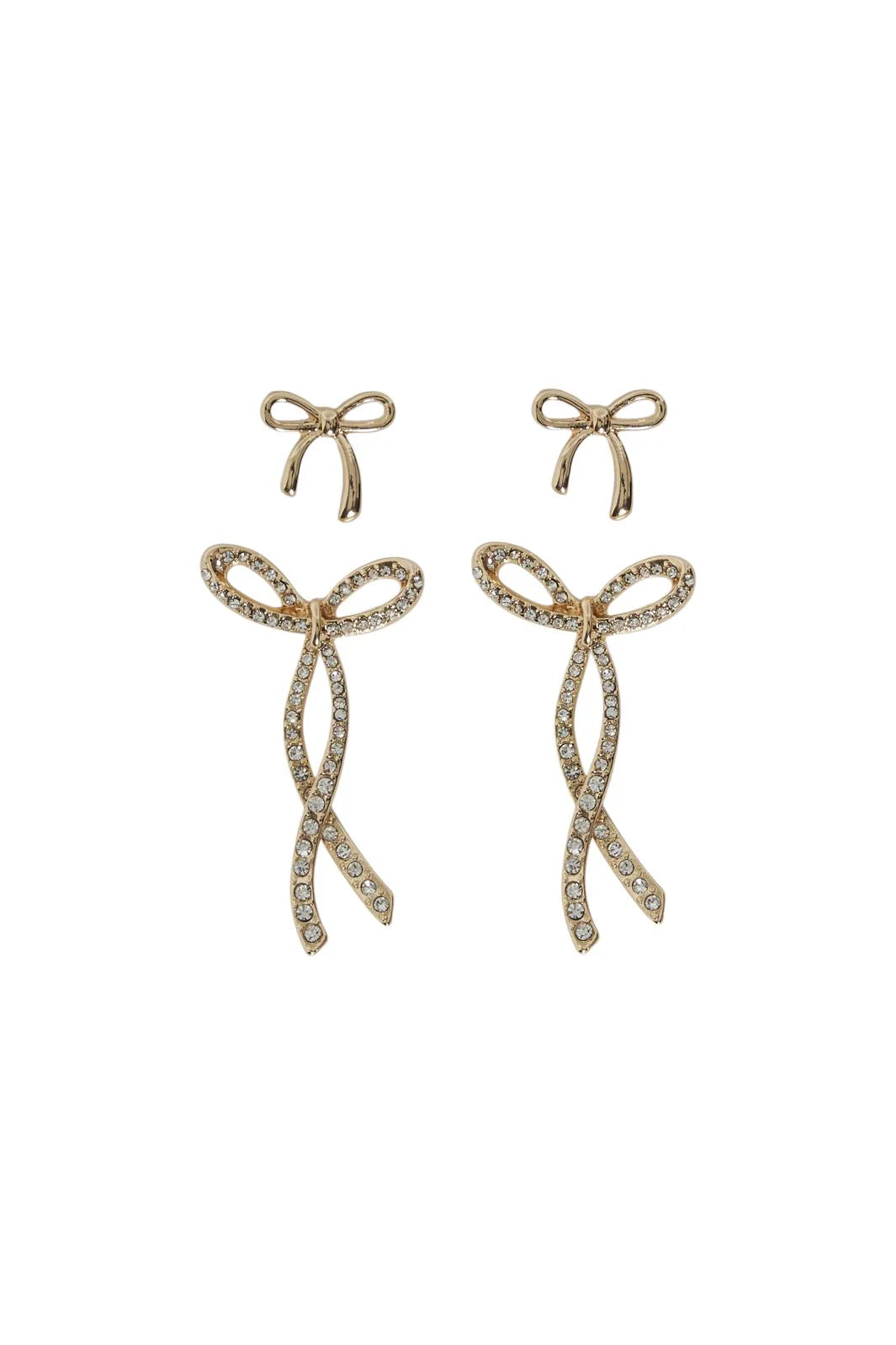 Vikyzer 2 Pack Bow Earring (Gold)