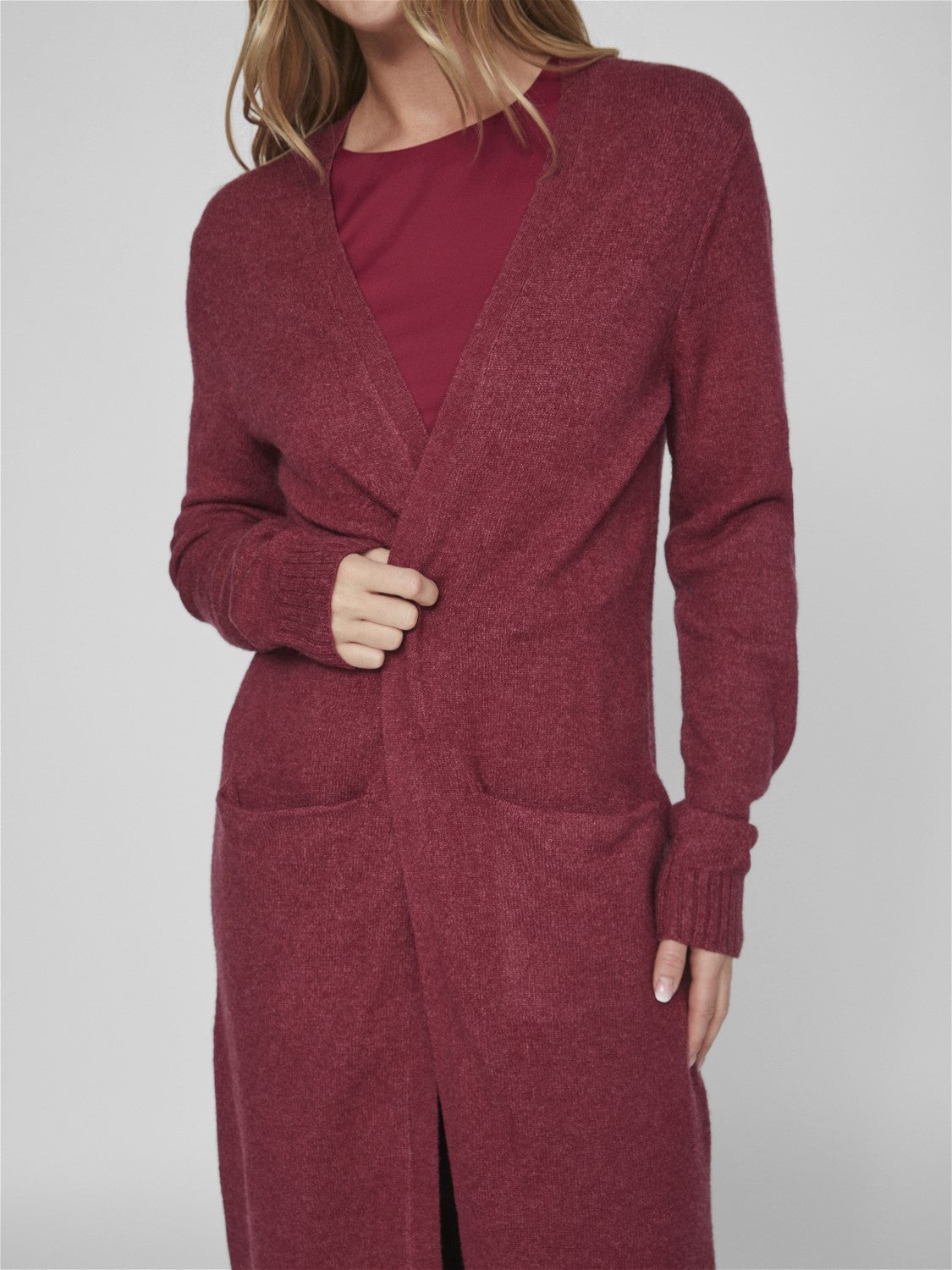 Sian Longline Cardigan (Beet Red)