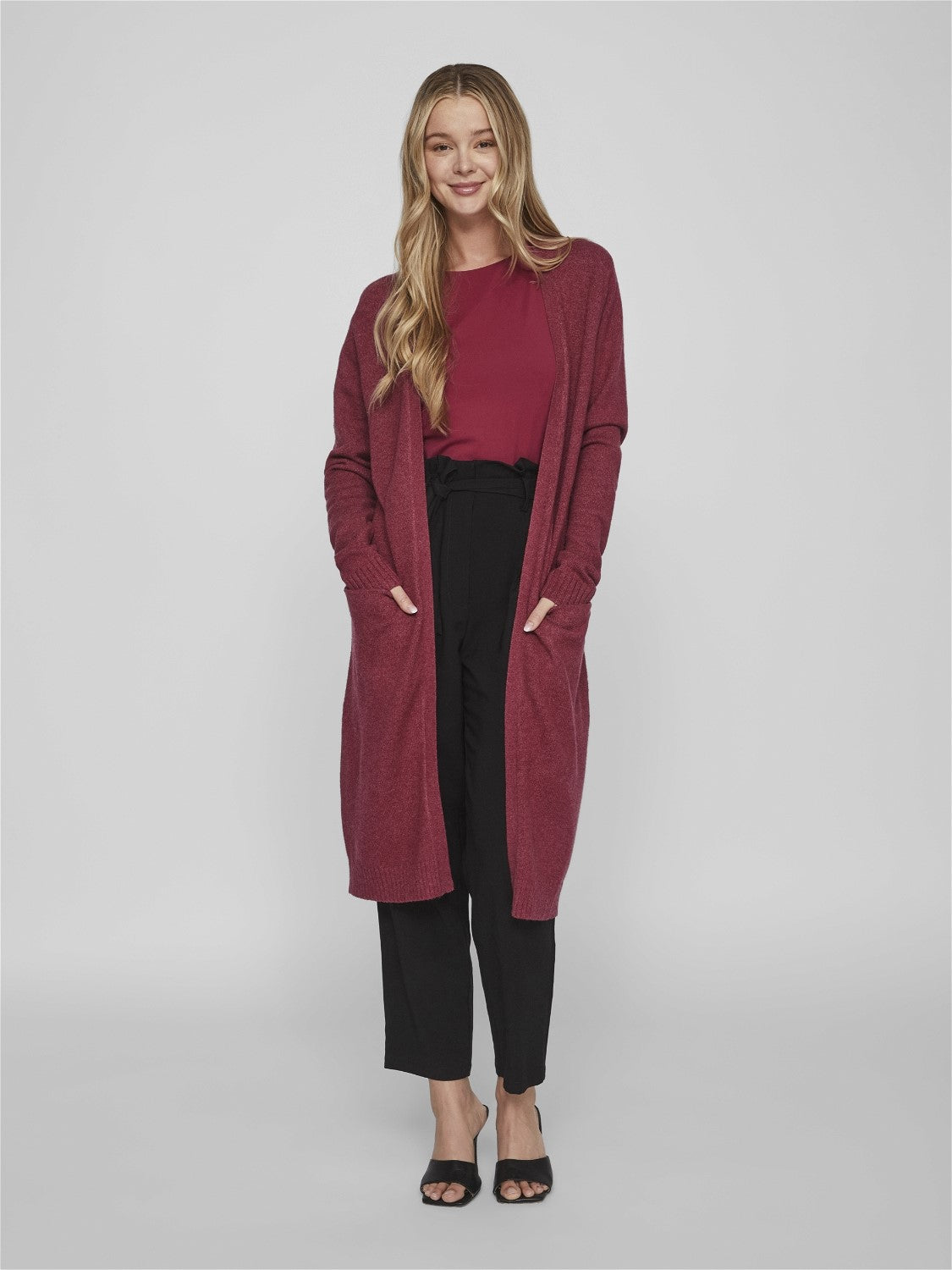 Sian Longline Cardigan (Beet Red)