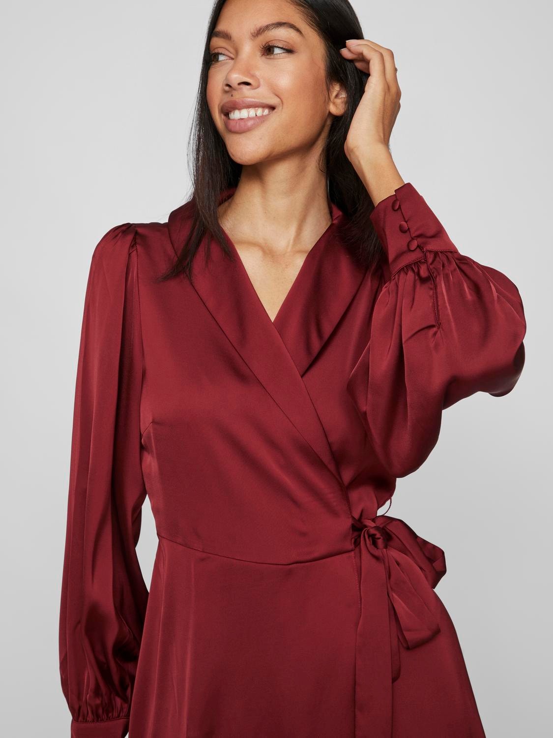 Vienna Wrap Dress (Cabernet)