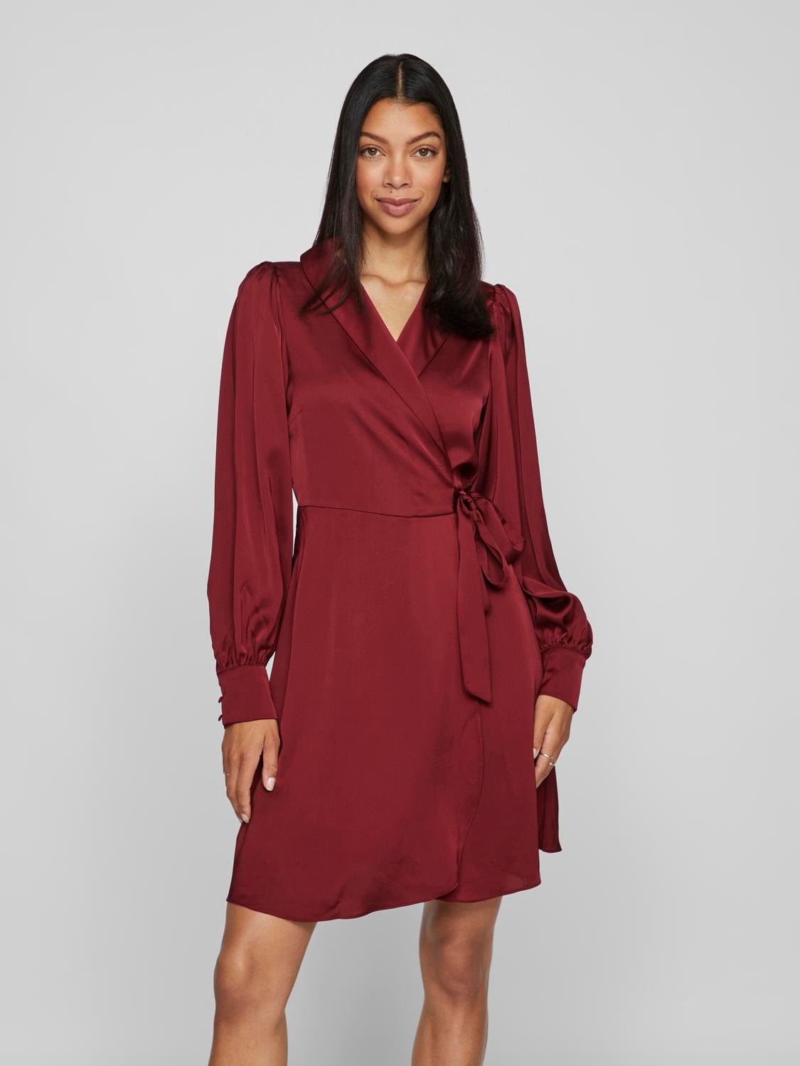 Vienna Wrap Dress (Cabernet)