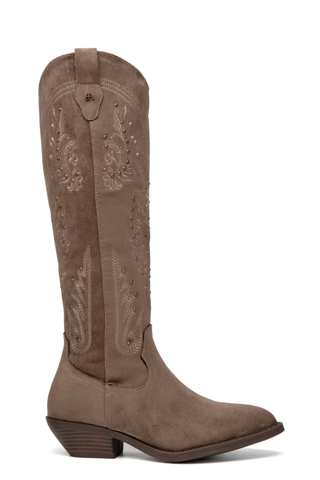 Erin Studded Cowboy Boots (Taupe)