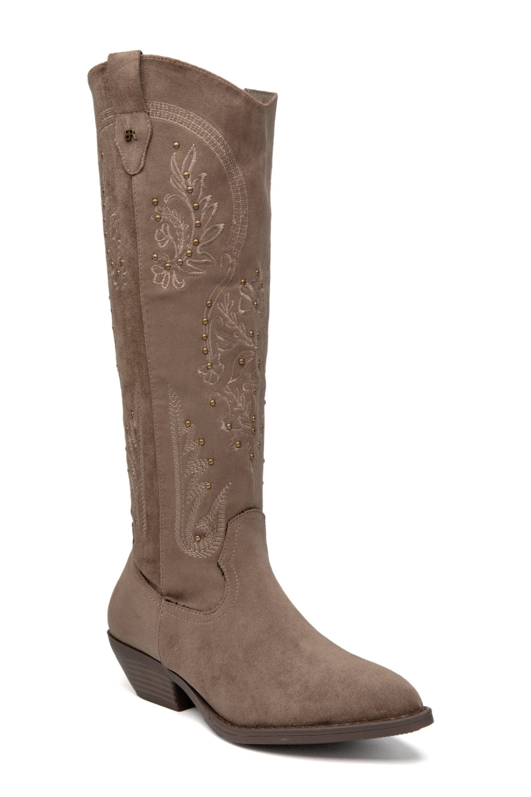 Erin Studded Cowboy Boots (Taupe)