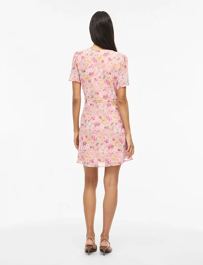 Alia Mini Dress (Misty Rose/Flower)