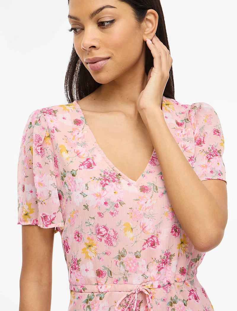 Alia Mini Dress (Misty Rose/Flower)