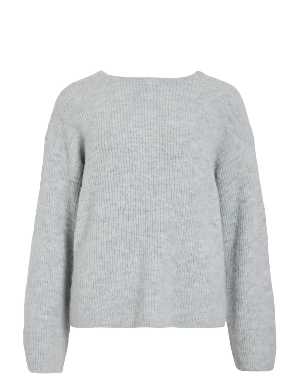 Charlotte Knit Bow Top (Light Grey Melange)