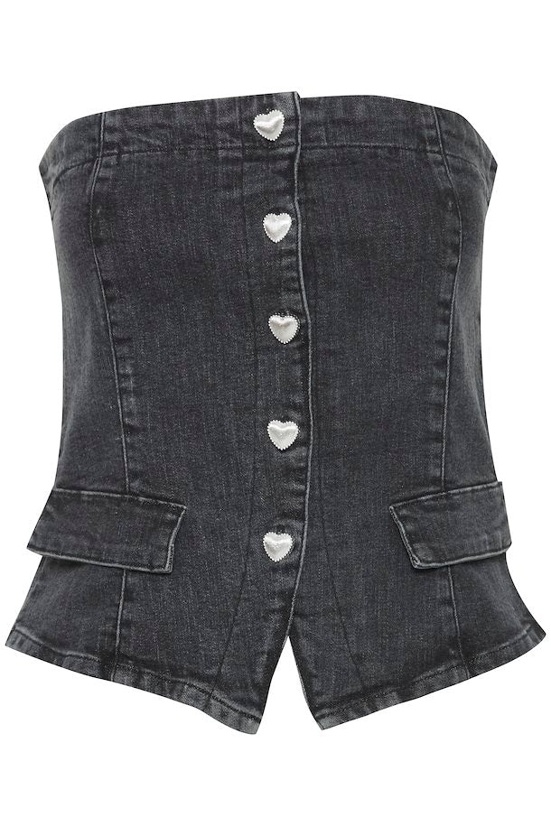 Braidy Bandeau Top (Washed Black)