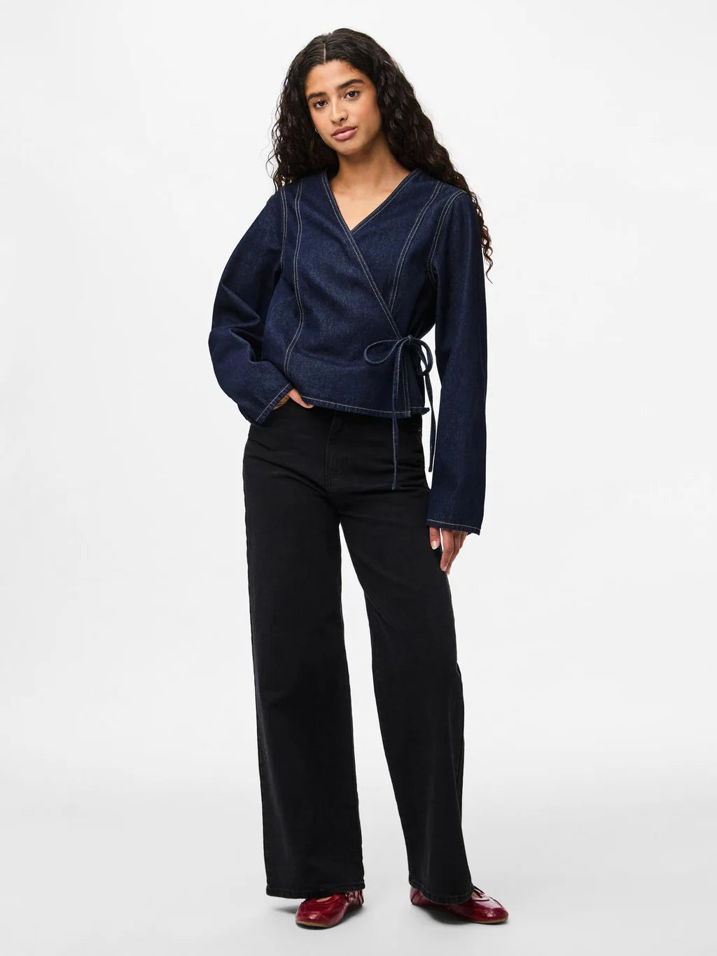 Farah Tie Barrel Fit Jeans (Dark Blue)