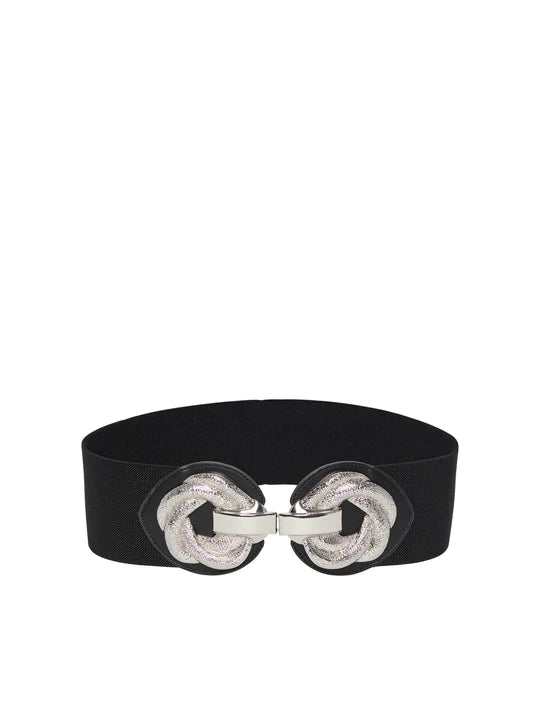 MITTE ELASTICATED BELT (BLACK & SILVER)
