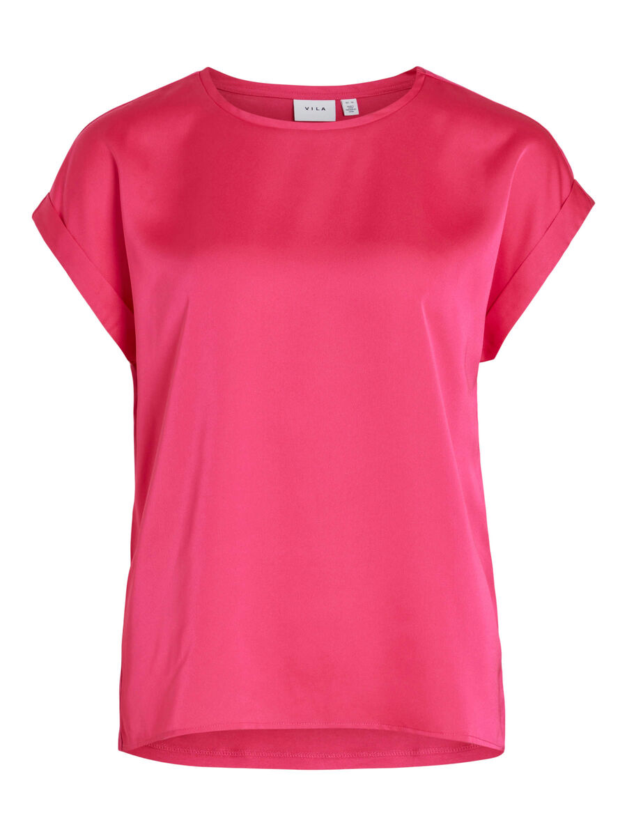 ELLE SATIN TOP (PINK YARROW)