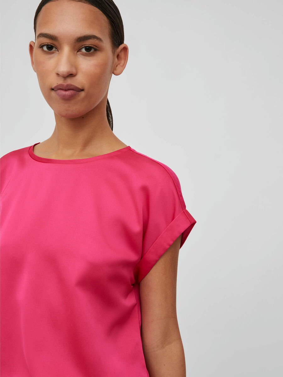 ELLE SATIN TOP (PINK YARROW)