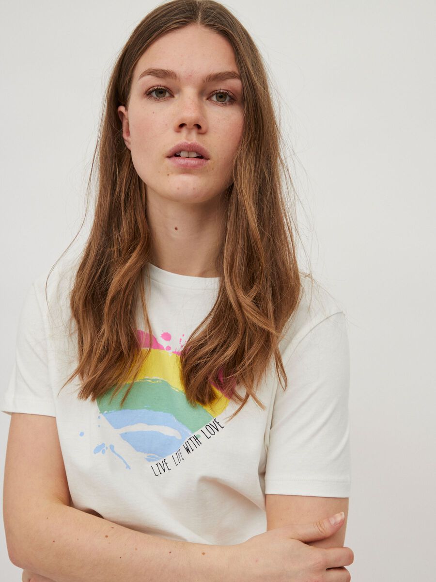 Rainbow Heart T-Shirt (Off White)