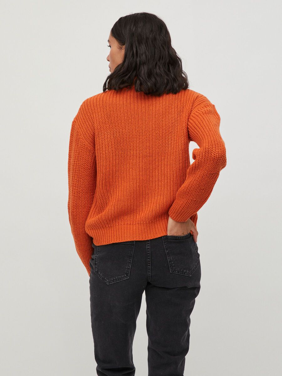 Vioa High Neck Jumper (Burnt Orange)