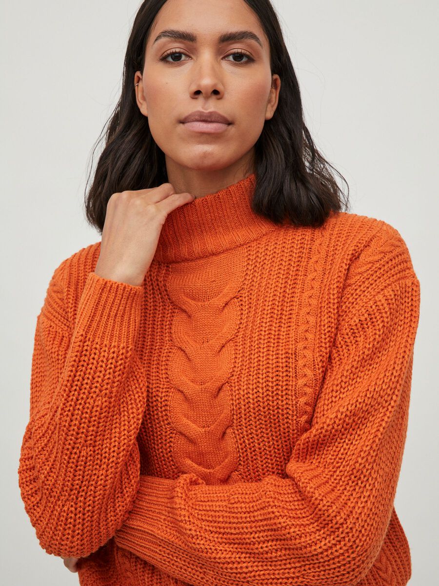 Vioa High Neck Jumper (Burnt Orange)
