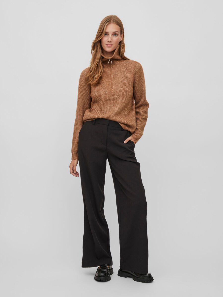 Mathilda Zip Neck Jumper (Toasted Coconut)