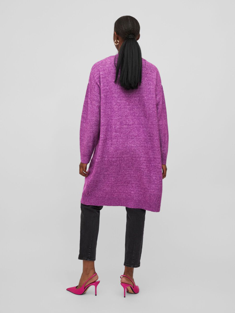 Ericka Open Knit Cardigan (Sparking Grape)