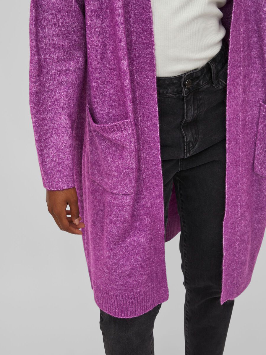 Ericka Open Knit Cardigan (Sparking Grape)
