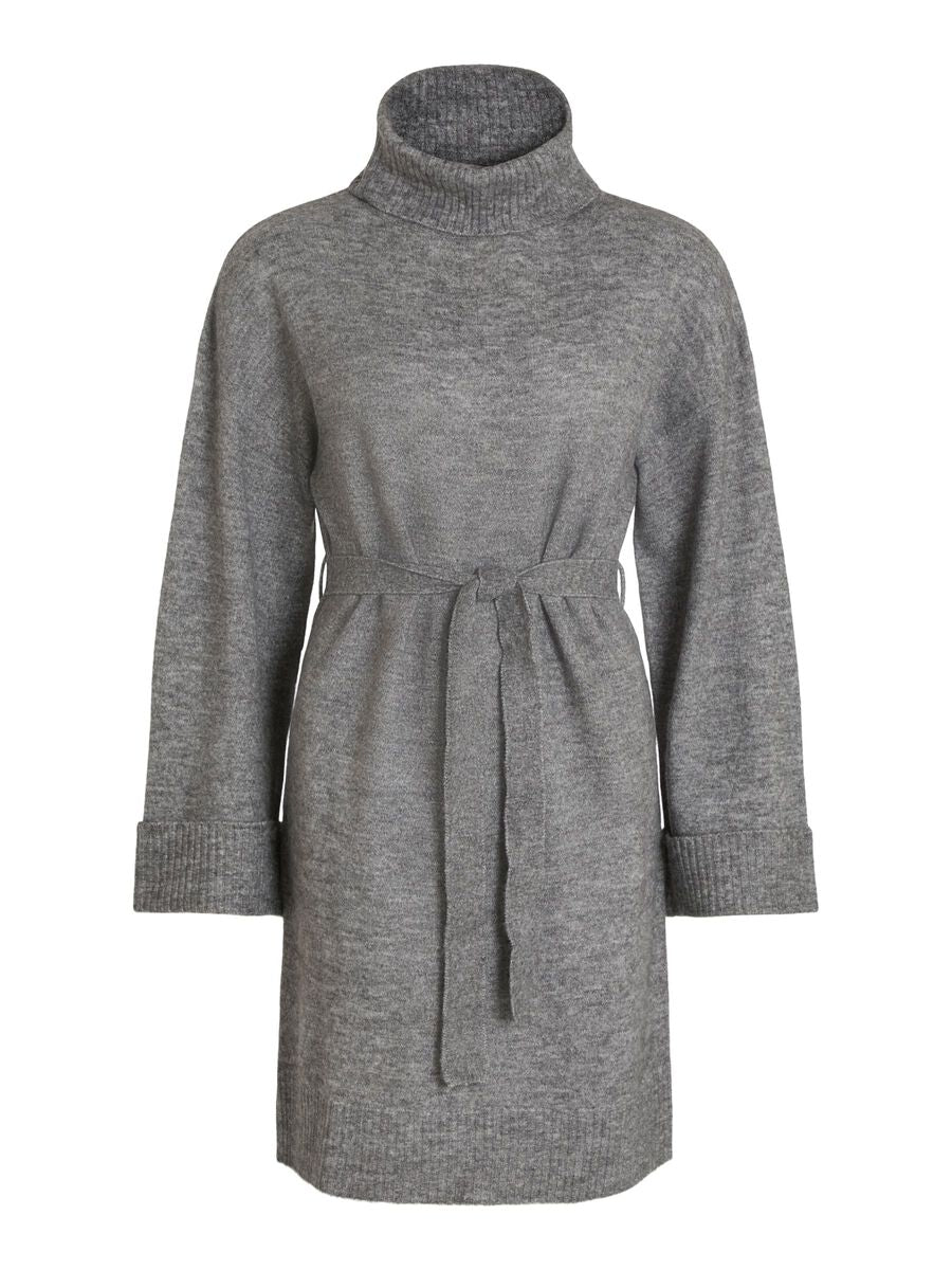 Lara Roll Neck Knit Dress (Grey)