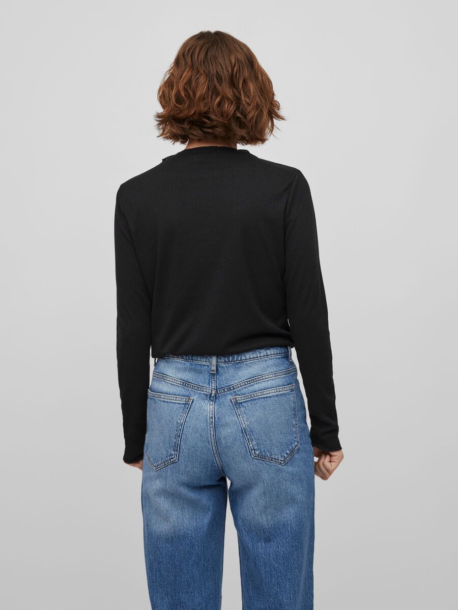 Ania Funnel Neck Top (Black)