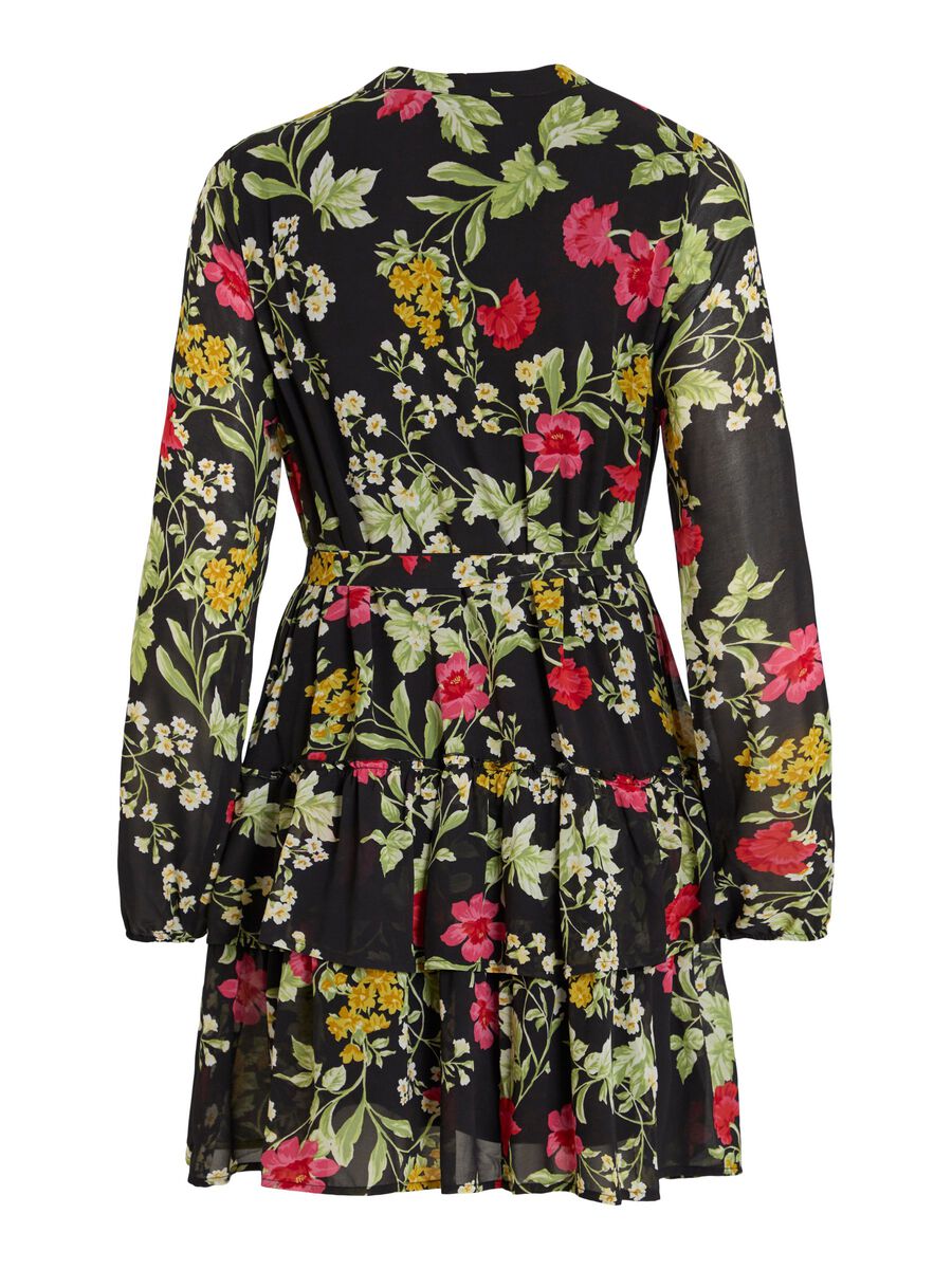 Leslie Short Dress (Black/Floral)