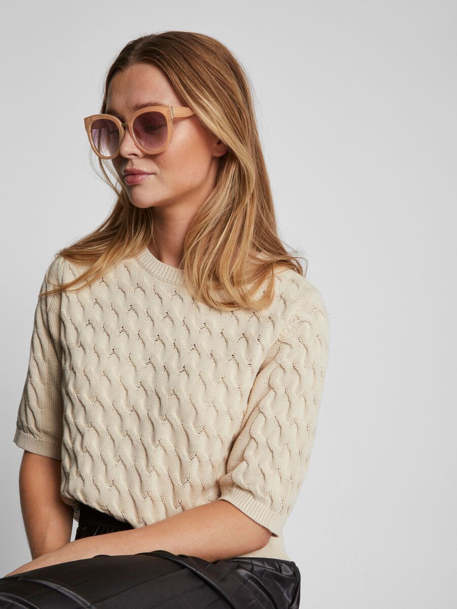 PENTEA CAT EYE SUNGLASSES (BURLWOOD)