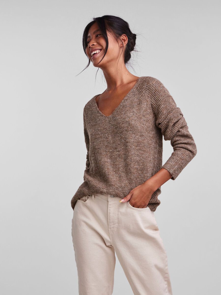 Lelle V-Neck Jumper (Fossil)