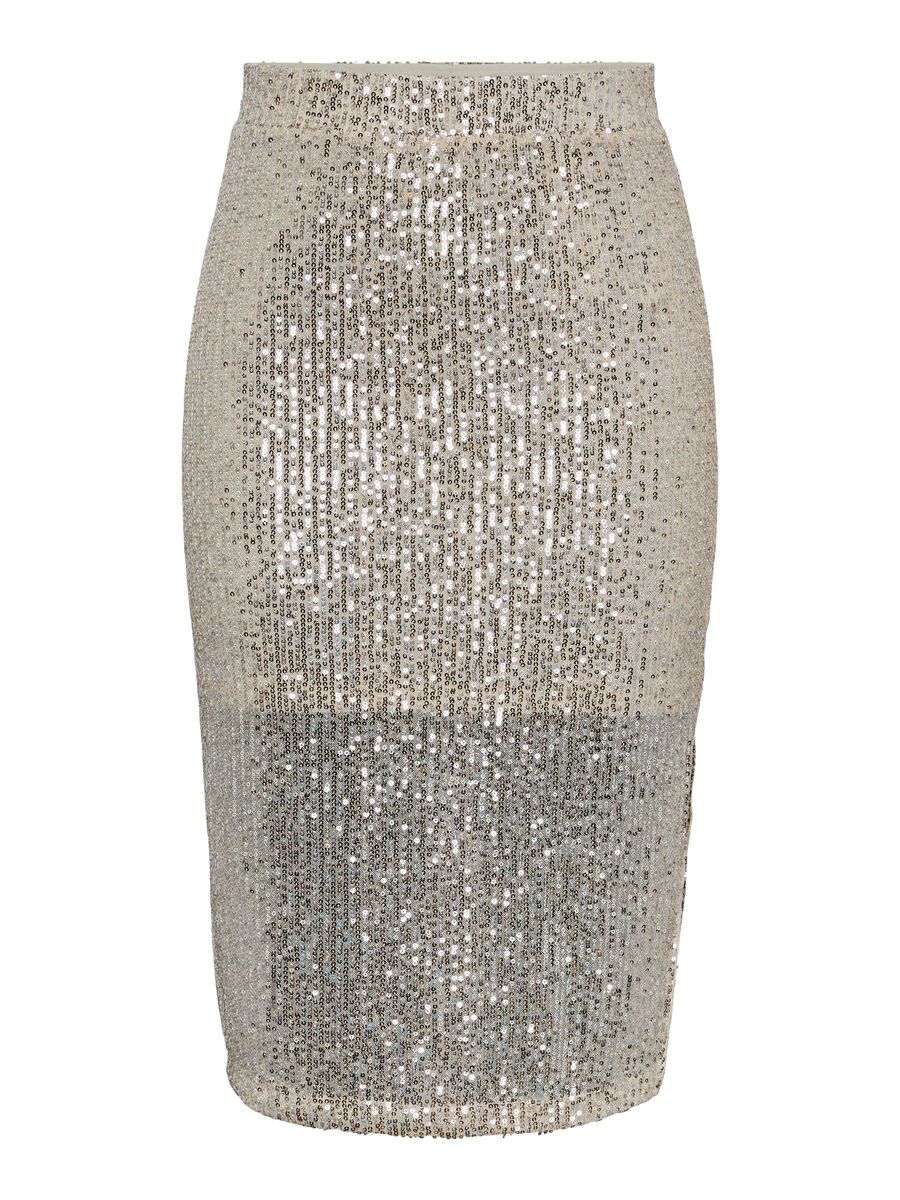 Delia Pencil Skirt (Silver)