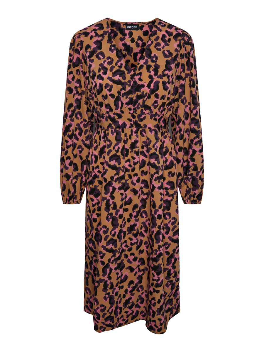 Erinn Midi Dress (Indian Tan/ Leo)