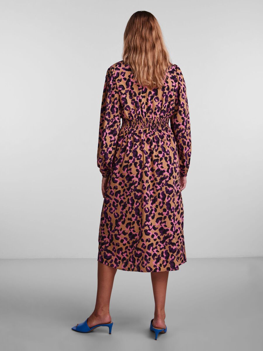 Erinn Midi Dress (Indian Tan/ Leo)