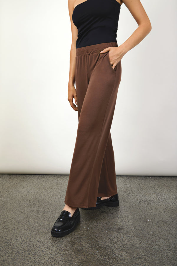 LIMA WIDE LEG PANTS (BROWN)
