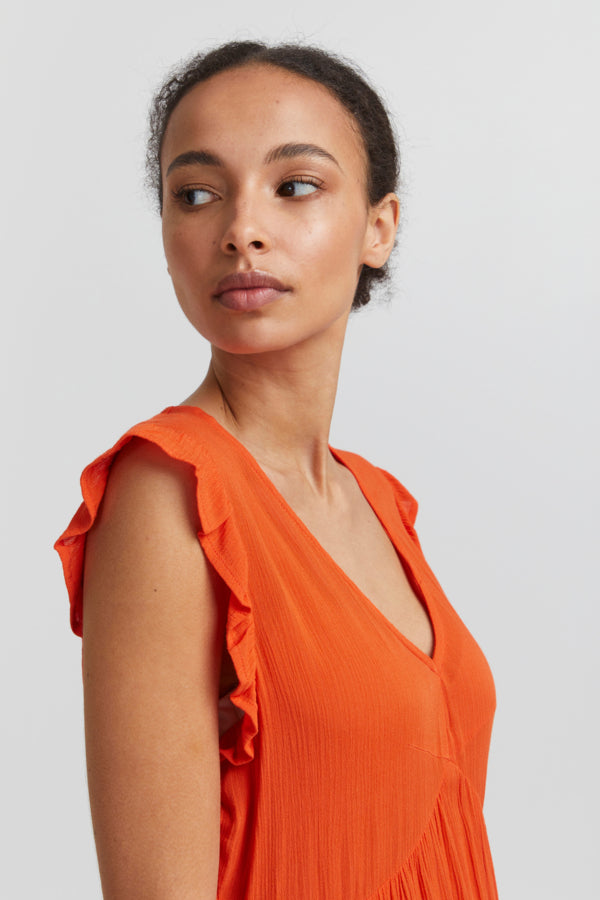 Marro Dress (Mandarin Red)
