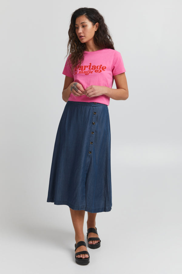 Lambrey Midi Skirt (Dark Blue)