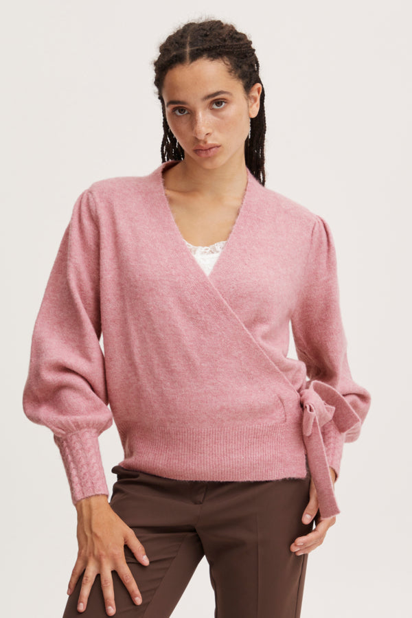 Holene Wrap Cardigan (Pink)