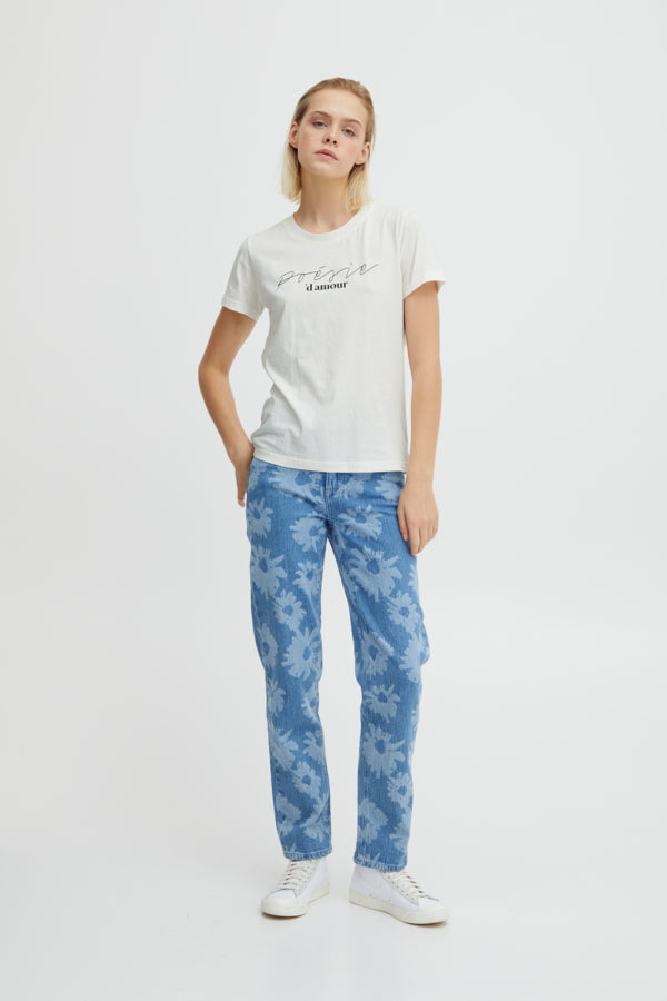 Runela Slogan T-Shirt (Cloud Dancer)