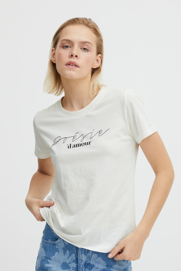 Runela Slogan T-Shirt (Cloud Dancer)